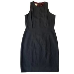 Jones New York Women Dress 4P Navy Sheath Classic Sleeveless Knee Length